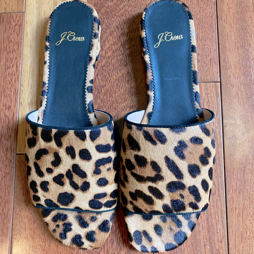 J Crew Leopard Sandals size 8.5 BRAND NEW